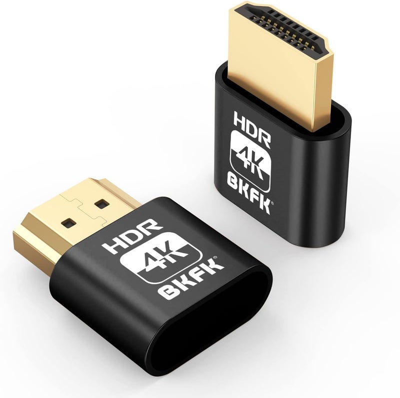 BKFK موصل HDMI وهمي 4K HDR، محاكي EDID لشاشة افتراضية، محول عرض بدون رأس، محول HDMI بدون رأس، HDMI وهمي، يدعم حتى 4K@60Hz، 1080@120Hz (4K-HDR-1P) - Image 2